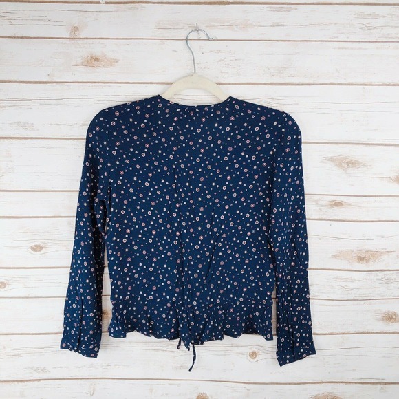 Rails Top Size XS Beaux Floral Vneck Button Up Tie - Picture 7 of 10